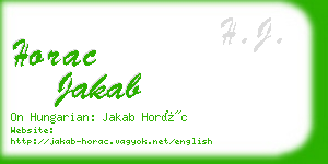horac jakab business card